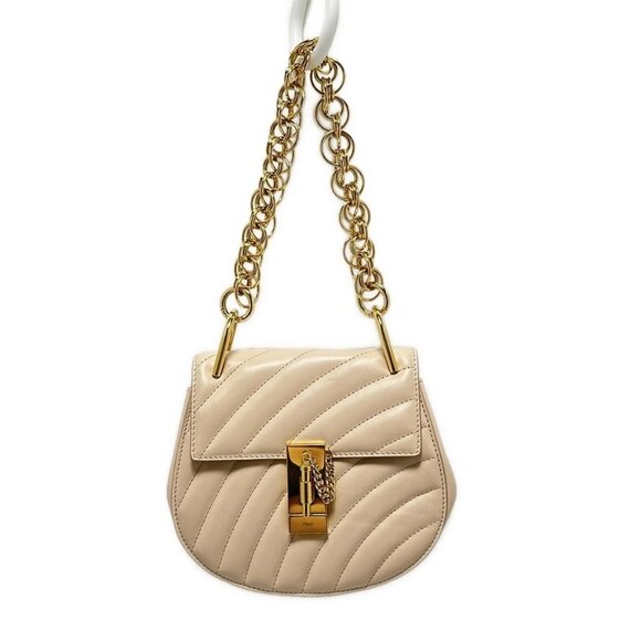 Chloe Drew Mini Shoulder Bag Cement Pink Leather Shoulder Bag 564-071125 - Picture 1 of 10